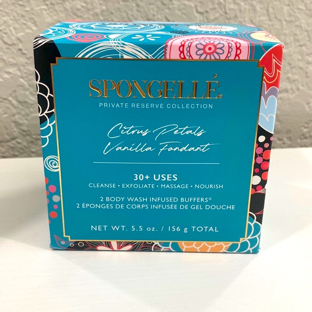 LOWEST NIB Spongelle CITRUS PETALS & VANILLA FONDANT | BOXED DUO